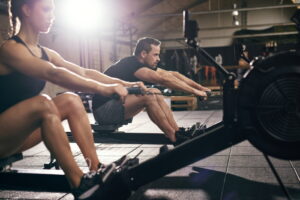 spieren trainen op de roeitrainer