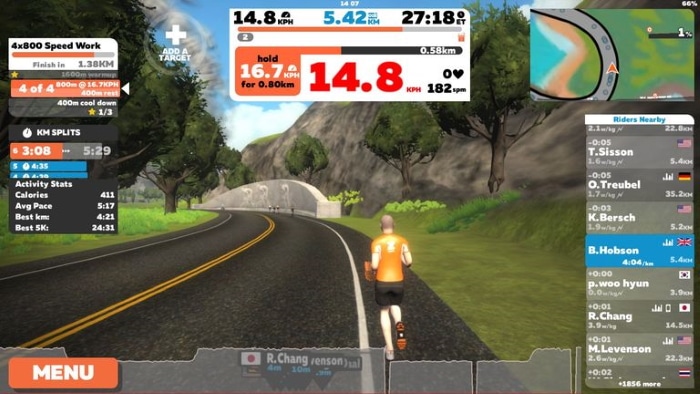 trainen met zwift