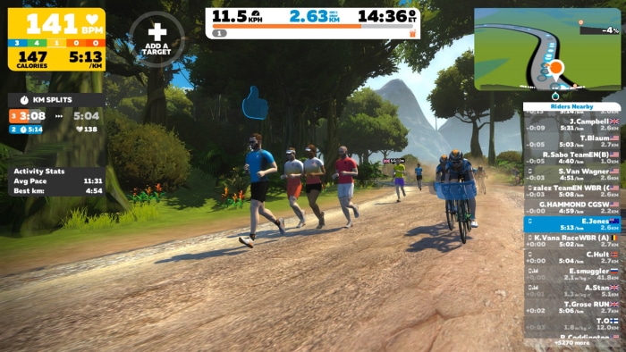 rennen in groepen met zwift